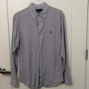Polo Ralph Lauren Men's Blue and White Check Shirt